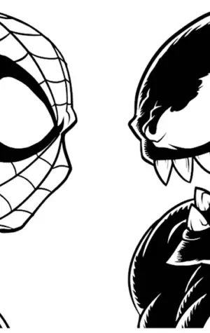Раскраски человек паук и Веном