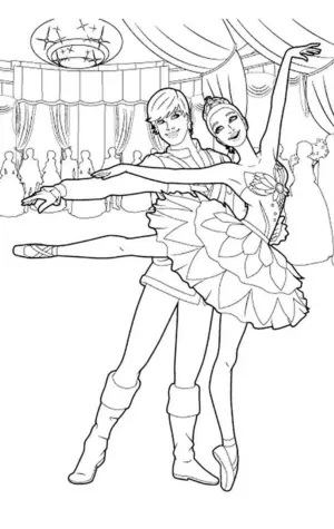 Раскраски для девочек Барби балерина