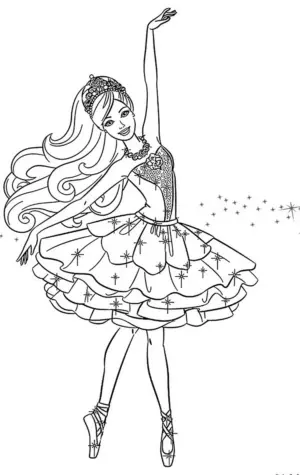 Раскраски для девочек Барби балерина