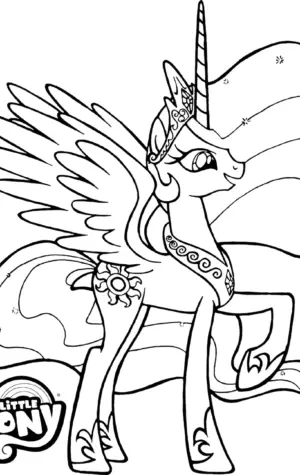 Раскраски пони принцесса Селестия