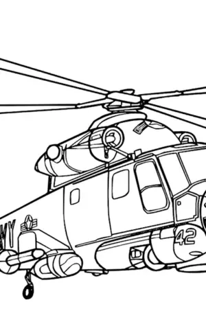 Разукрашка военный вертолет