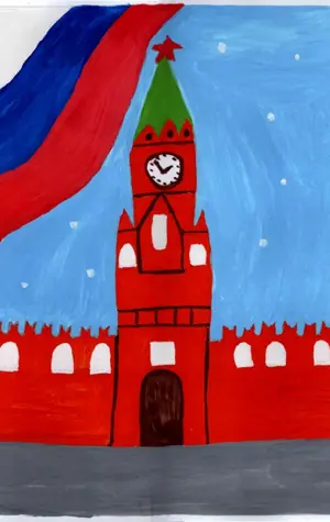 Рисование Спасская башня Кремля старшая