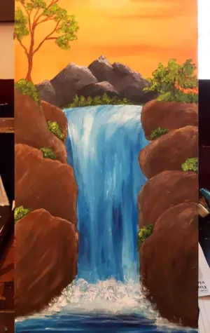Рисование водопада для детей