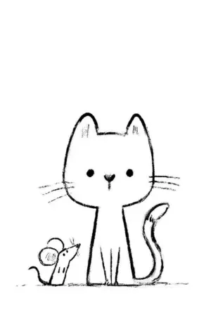 Рисунки для срисовки лёгкие коты