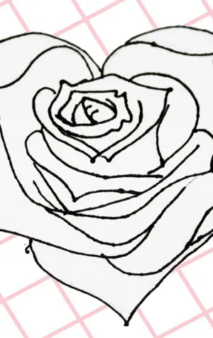 Рисунки розы легкие