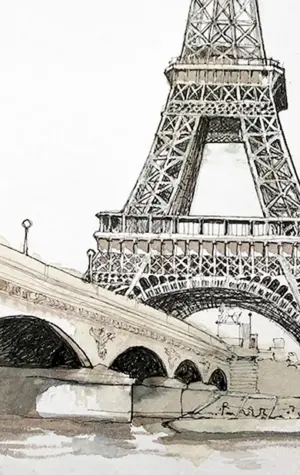 Скетч Париж Эйфелева башня