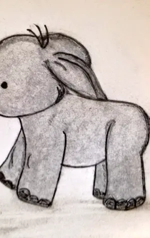 Слон для срисовки карандашом