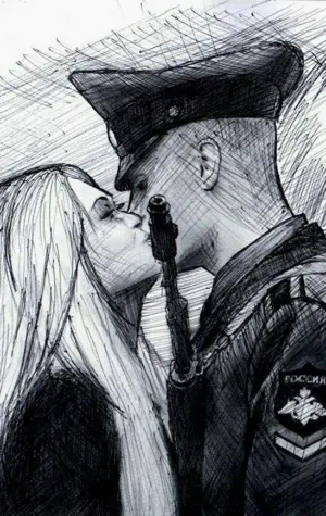 Солдат и девушка рисунок карандашом