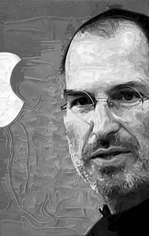 Стив Джобс черно белый портрет