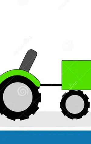Трактор мультяшный с тележкой