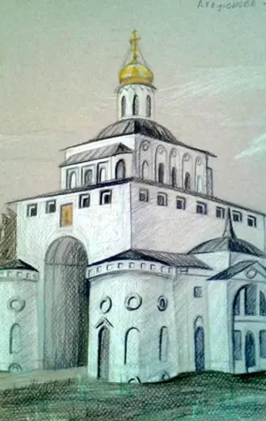 Троицкая Церковь Владимир карандашом