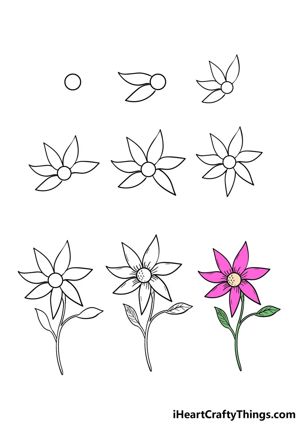 Цветочки для рисования легкие
