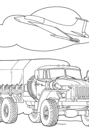 Военный Урал 4320 раскраска