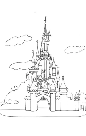 Замок Дисней раскраска для детей