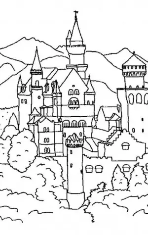 Замок Нойшванштайн раскраска