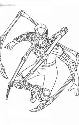 Железный человек паук раскраска