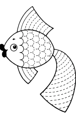 Золотая рыбка штриховка