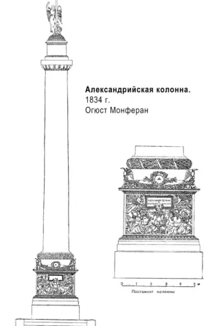 Александровская колонна в Санкт-Петербурге чертеж