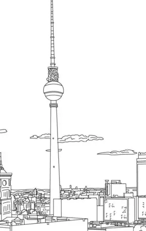 Берлинская телебашня Берлин рисунок