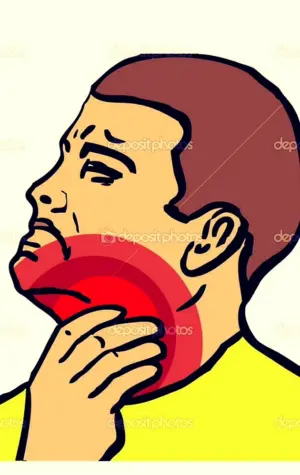Человек с больным горлом рисунок