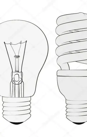 Энергосберегательная лампа нарисуйте