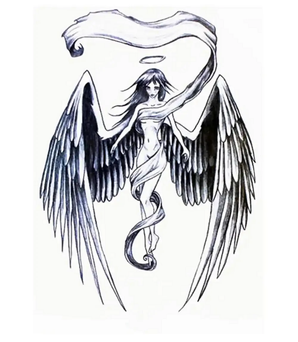Эскиз ангела девушки