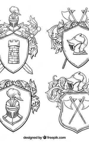 Фамильный герб рыцаря средневековья