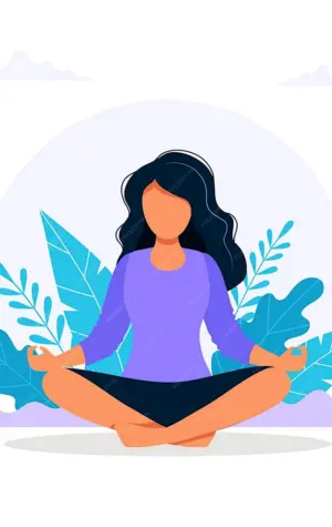 Флэт иллюстрация медитация