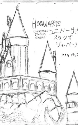 Гарри Поттер замок Хогвартс рисунок