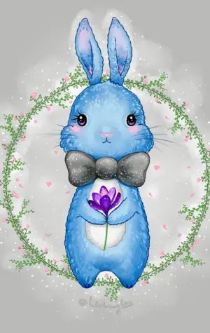 Голубой кролик арт