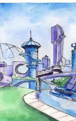 Город будущего рисунок