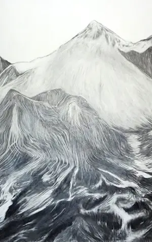 Горы Гималаи рисунок карандашом