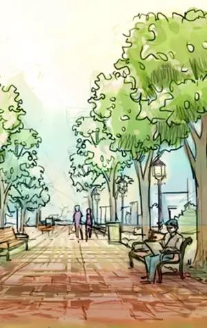 Иллюстрации парков скверов