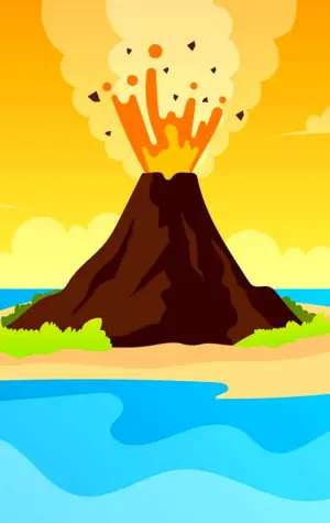 Извержение вулкана для детей