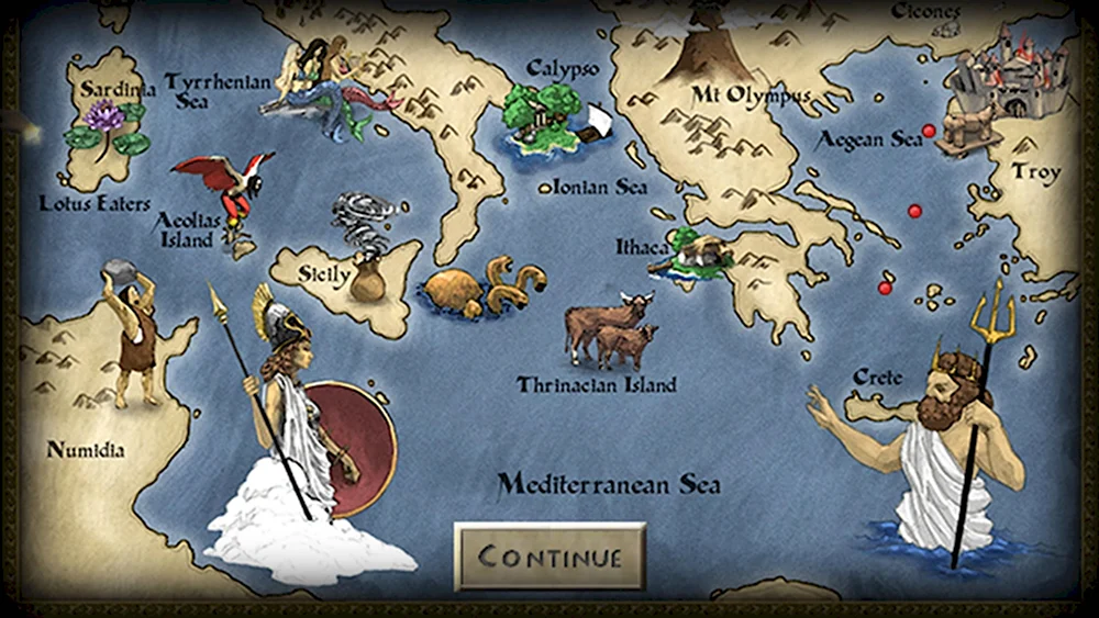Карта странствий Одиссея