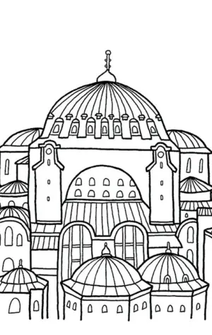 Храм Святой Софии в Константинополе раскраска