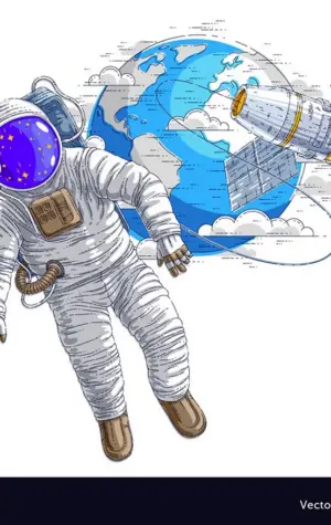 Космонавт в невесомости иллюстрация