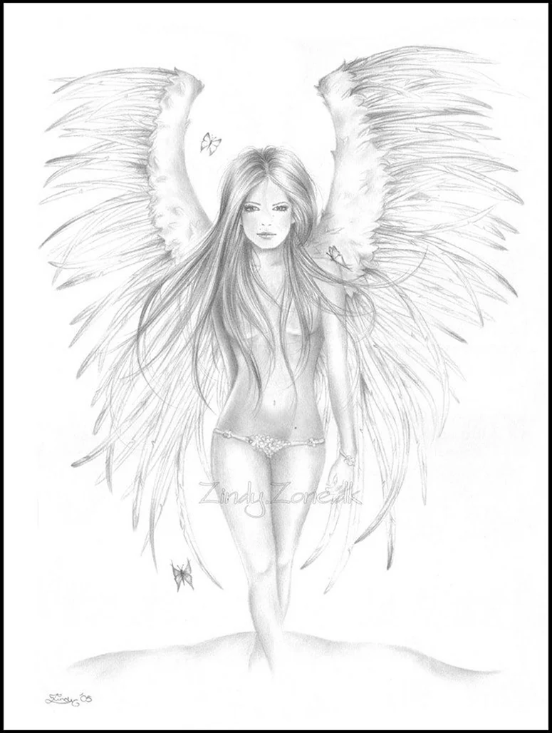 Красивые рисунки карандашом ангелы