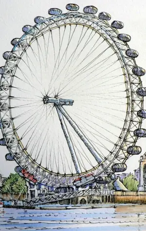 Лондонское колесо обозрения вектор