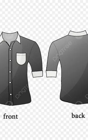 Мужские рубашки вид спереди и сзади