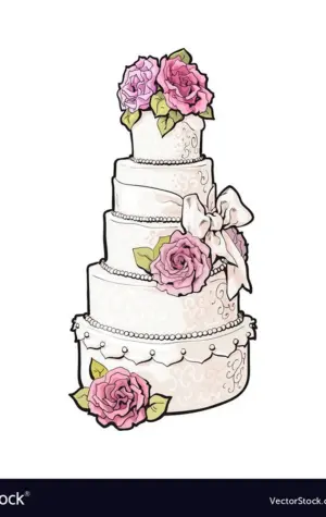 Нарисовать свадебный торт