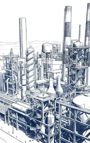 Нефтеперегонный завод модель вектор