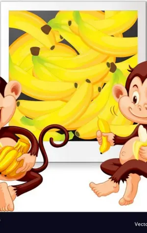 Обезьяна с бананами для детей