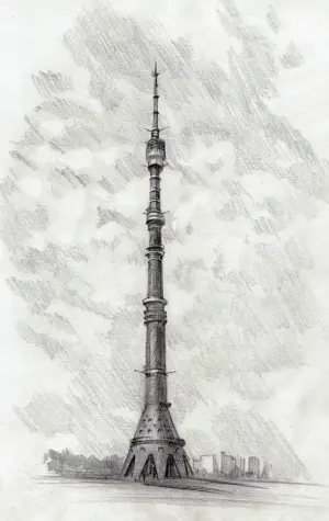 Останкинская башня рисунок