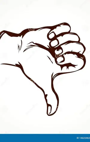 Палец вниз нарисованный