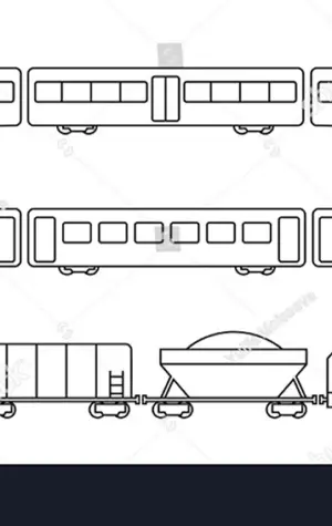 Пассажирский поезд рисунок сбоку