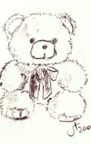 Плюшевый медведь карандашом