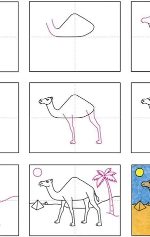 Поэтапное рисование верблюда