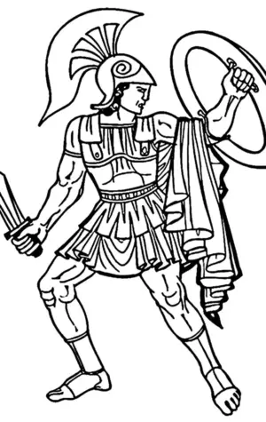 Раскраска боги древней Греции Арес