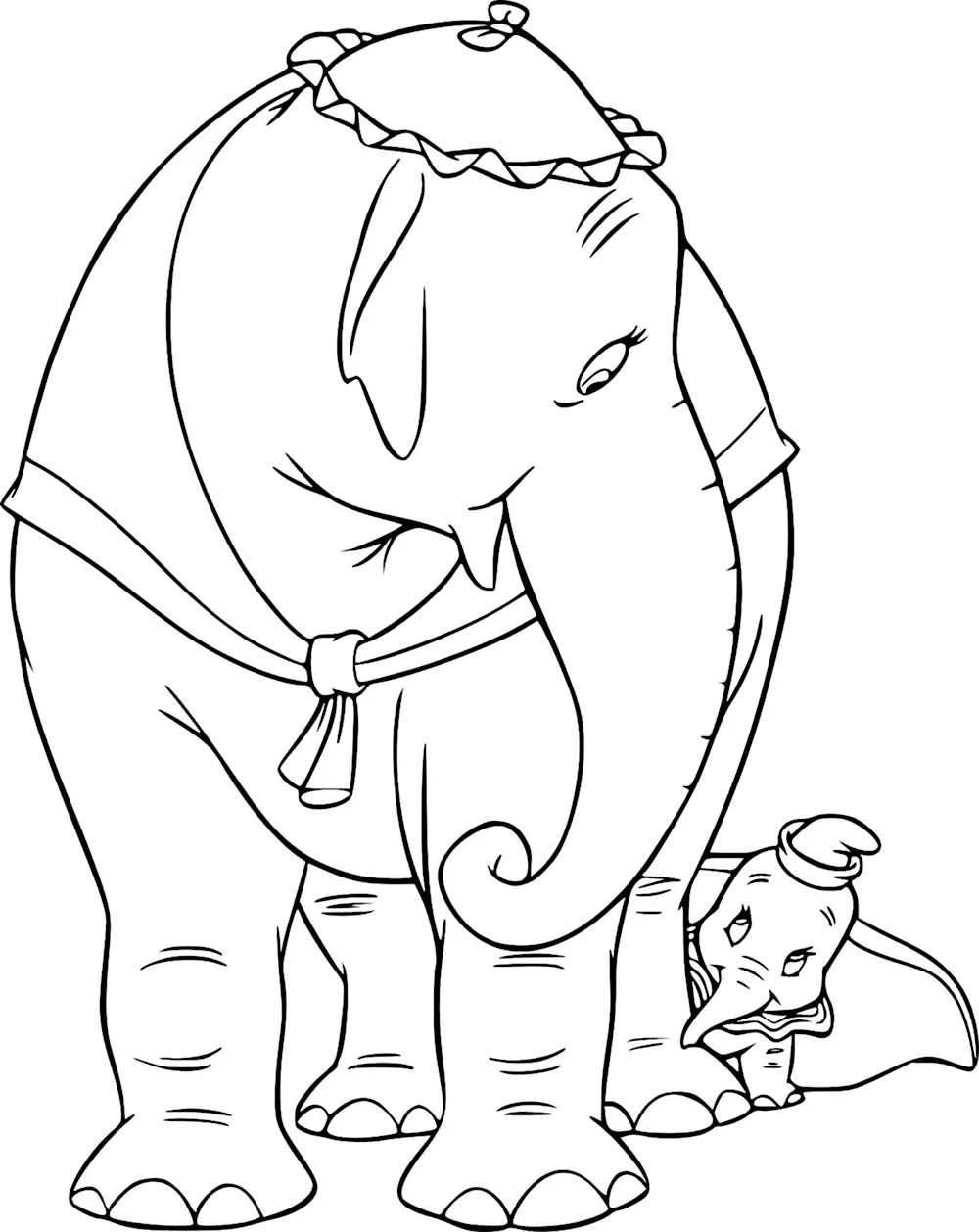 Раскраска слон и моська басня Крылова